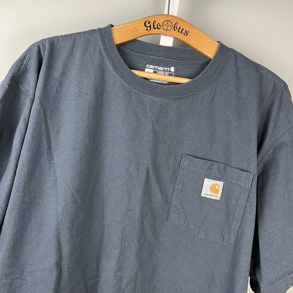 Carhartt Loose Fit‎ T-Shirt Mens XL Gray Short Sleeve Pocket 100% Cotton K87 BLS